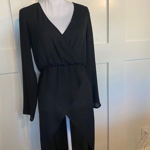 Hi-lo black cocktail dress